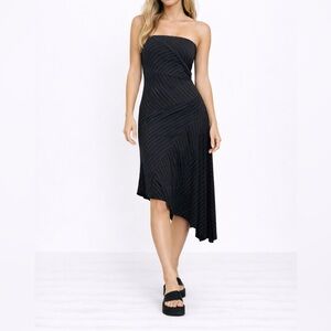 Y2K Younique Strapless Asymmetrical Dress Black Size Small